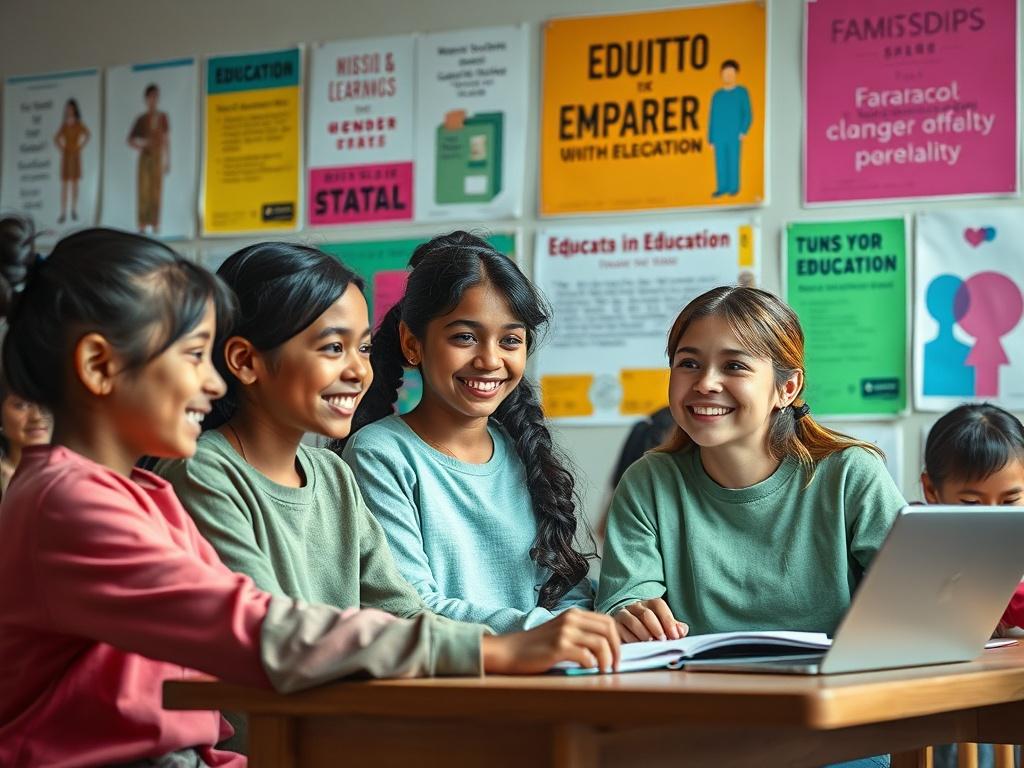 A group of young girls participating in an empowerment workshop,