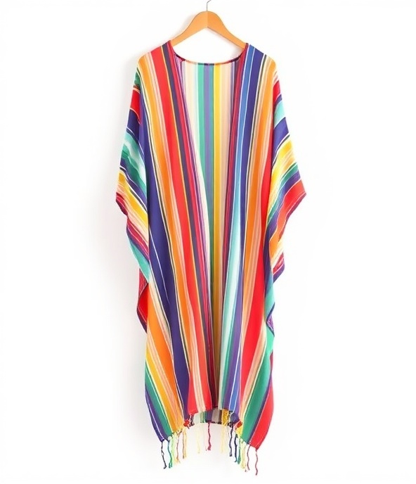 Colorful striped beach cover-up
