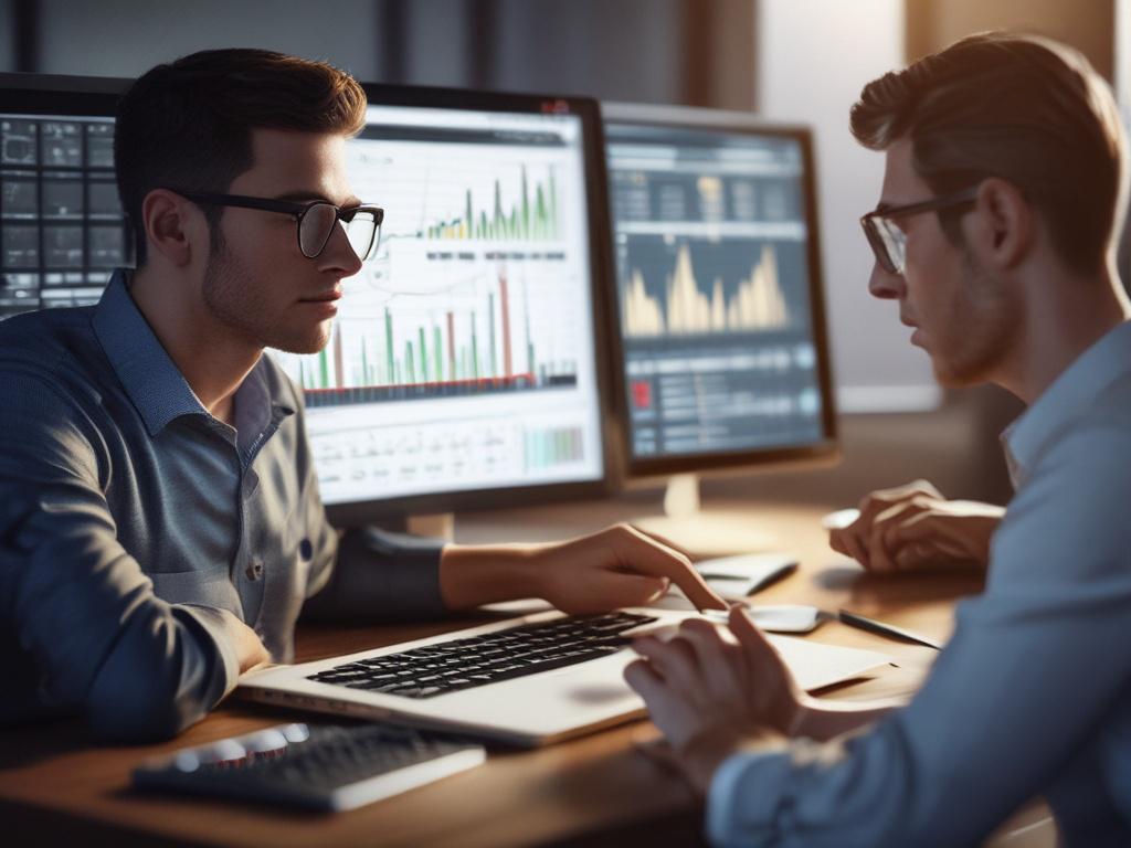 A close up shot of a person analyzing financial data