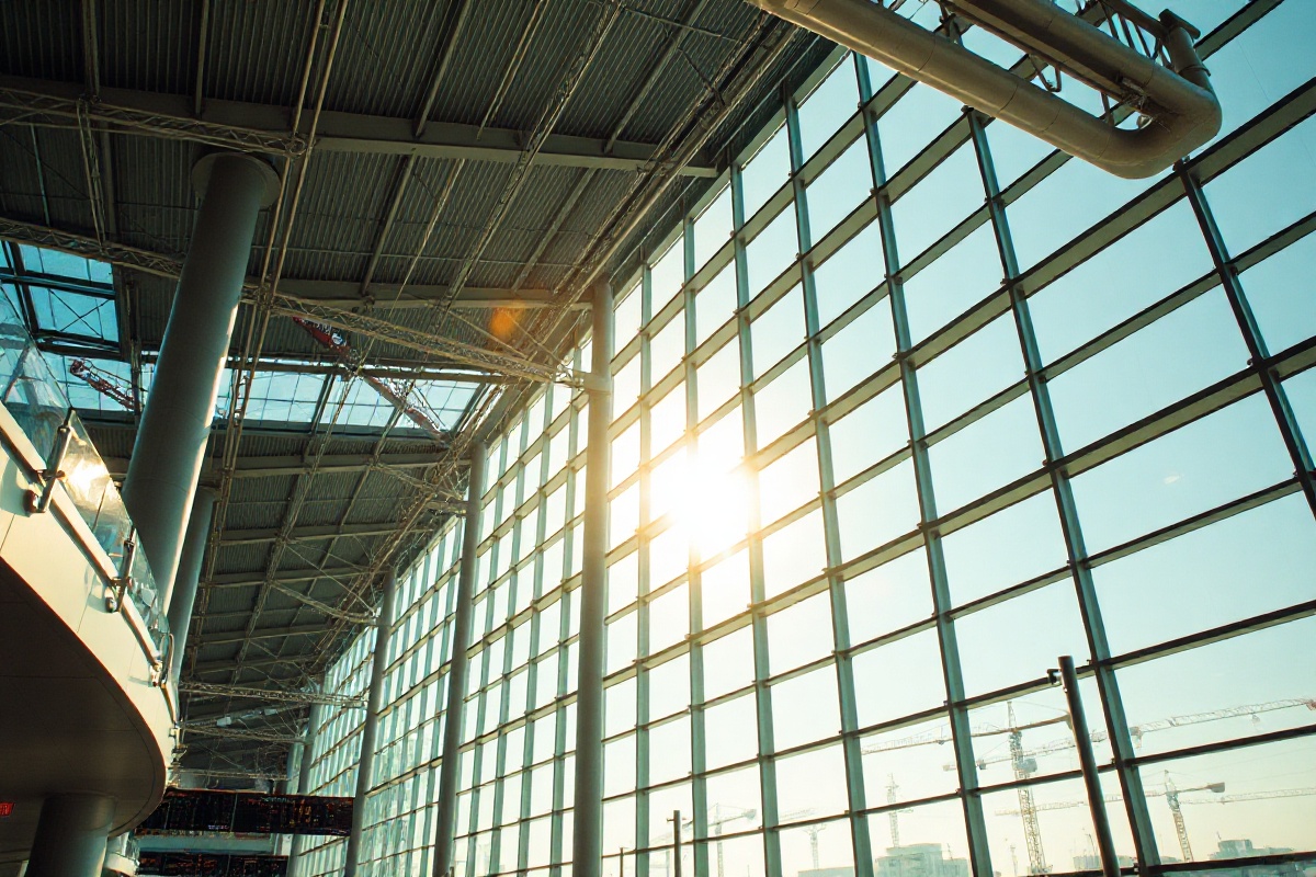 Modern airport terminal interior