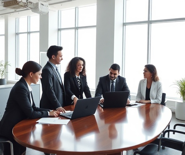 Professional consulting team collaboration