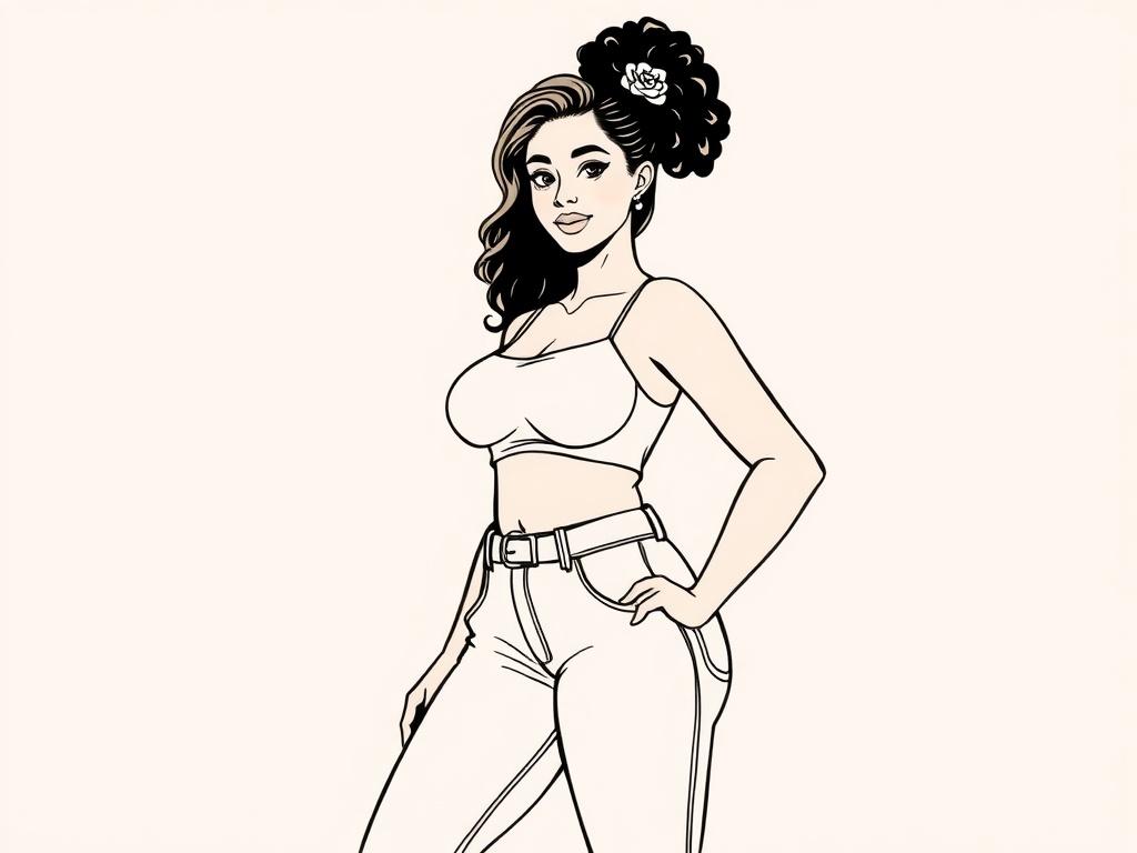 **Prompt for AI Image Generator:**

Create a high-quality illustration featuring a confident woman of diverse ethnicity, embodying body positivity. She stands tall with a relaxed and empowered posture, showcasing her unique curves and features, symbolizing strength and self-acceptance. 

The background should be simple and minimalistic, using soft pastel colors that complement the rgb(193, 153, 87) primary color, creating a warm and inviting atmosphere. 

The woman is wearing a casual yet stylish outfit tha