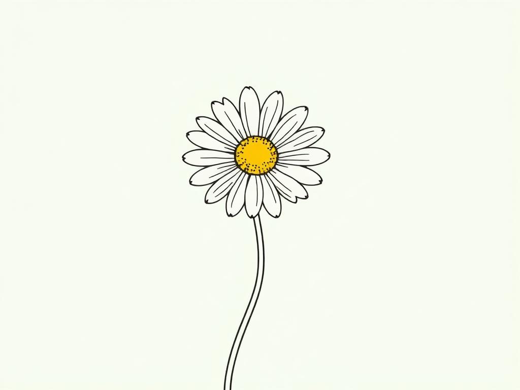 **Prompt for AI Image Generator:**
Create a high-quality illustration that embodies the essence of a blog titled "The Beauty of Resilience." The composition should be simple and clear, featuring a single flower as the focal subject. The flower should be a delicate, blooming daisy with intricate petal details and a vibrant yellow center, symbolizing hope and strength.
Position the daisy slightly off-center to create a dynamic visual balance, allowing the viewer's eye to be drawn into its beauty. The backgr