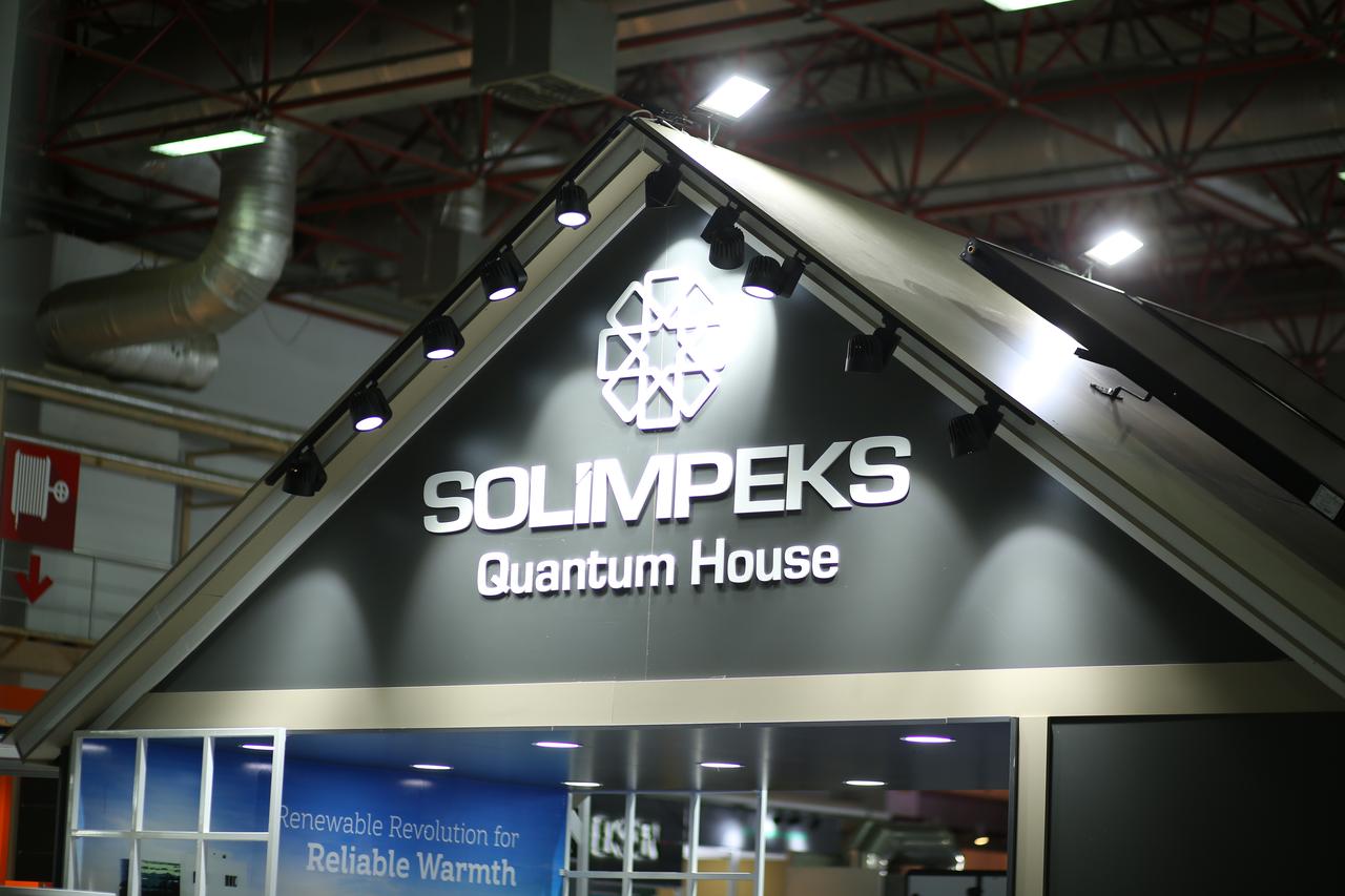 ISK-SODEX 2023 fuarında Solimpeks Quantum House standının dış cephe tasarımı.