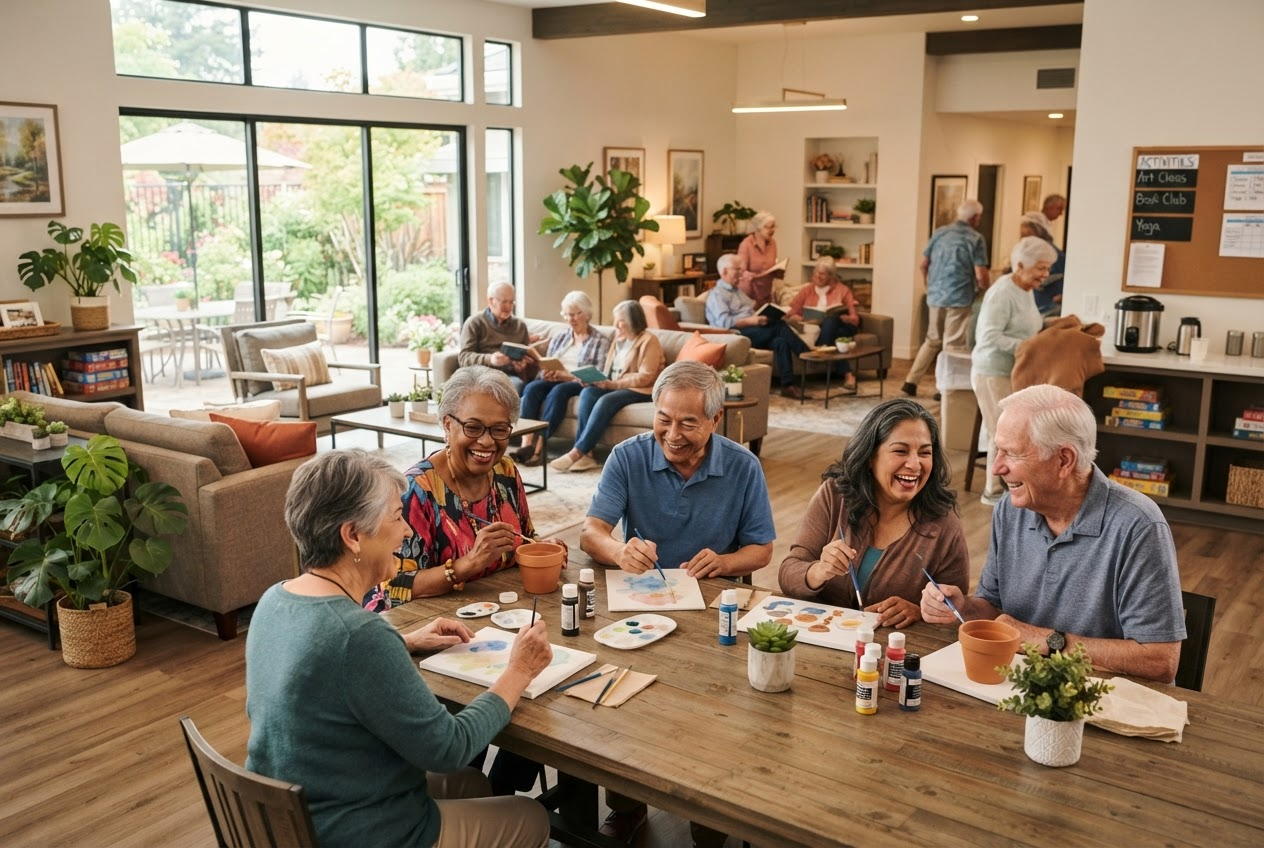 Seniors enjoying community activities
