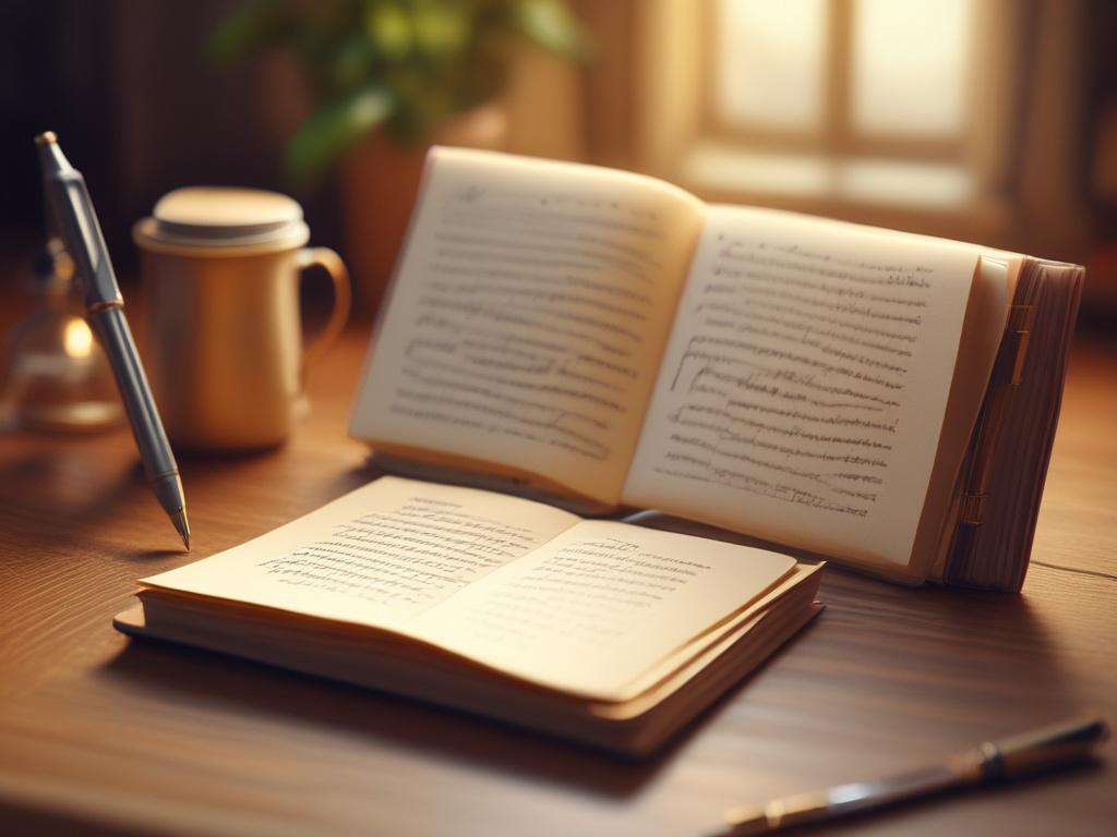 A high resolution image of a beautifully designed diary, open