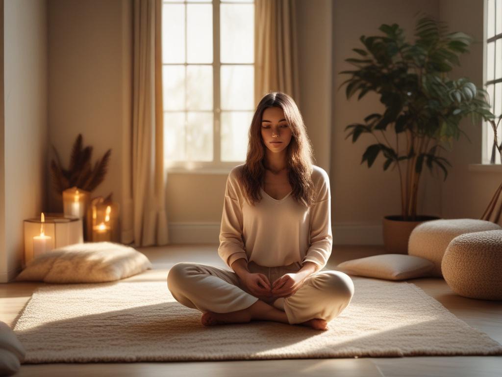 A serene and cozy setting with soft golden hues
