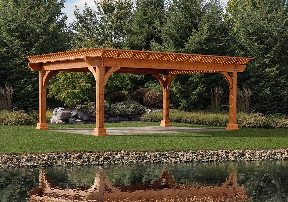 Premium cedar wood material for pergola construction