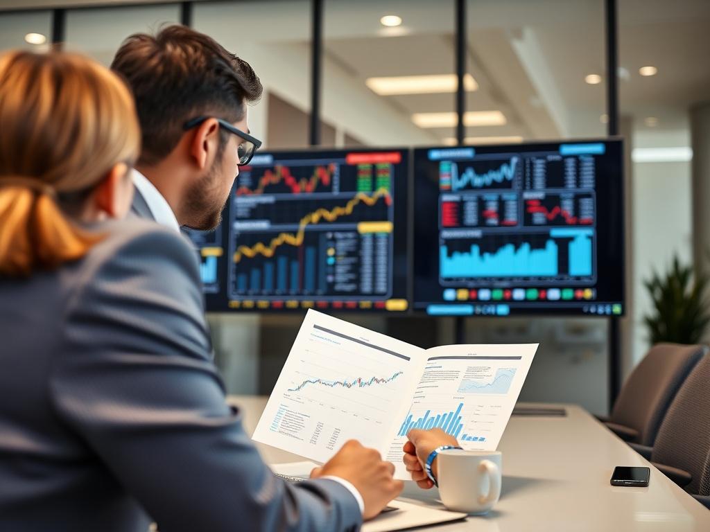 A professional investment advisor presenting a detailed investment portfolio analysis