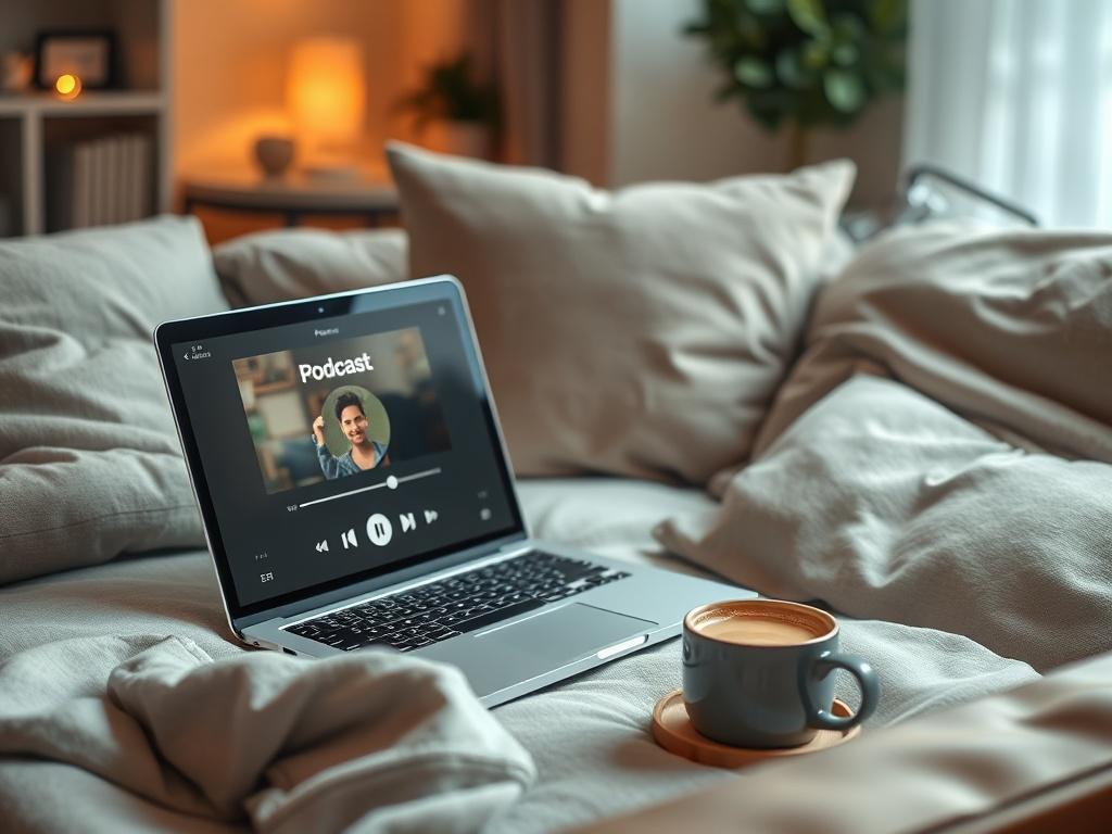 A high resolution image of a cozy living space with