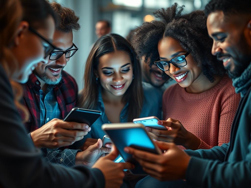 A hyper realistic close up shot of a diverse group