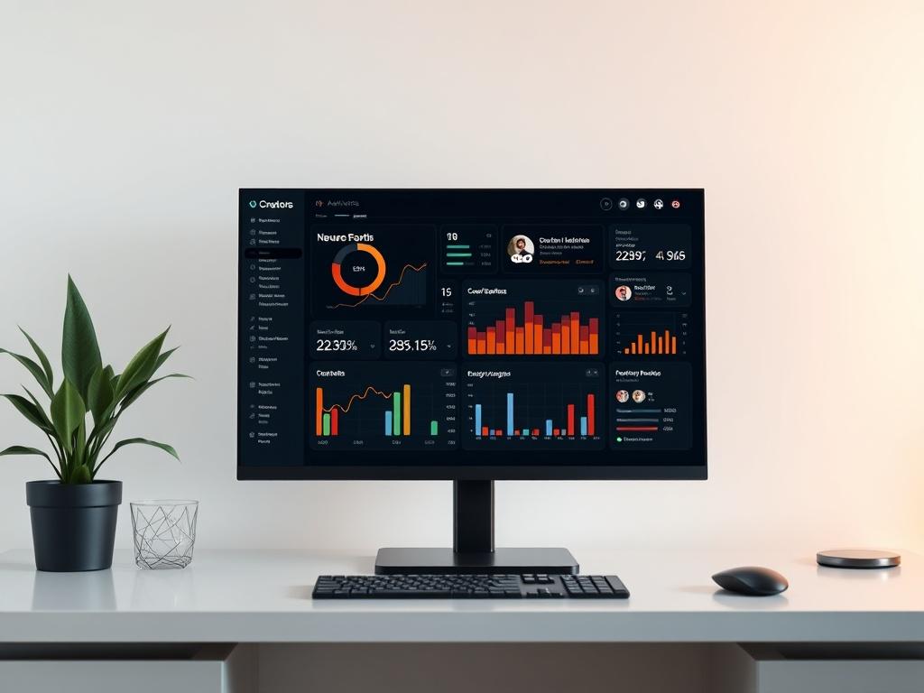 A realistic high resolution of a modern, sleek dashboard displaying