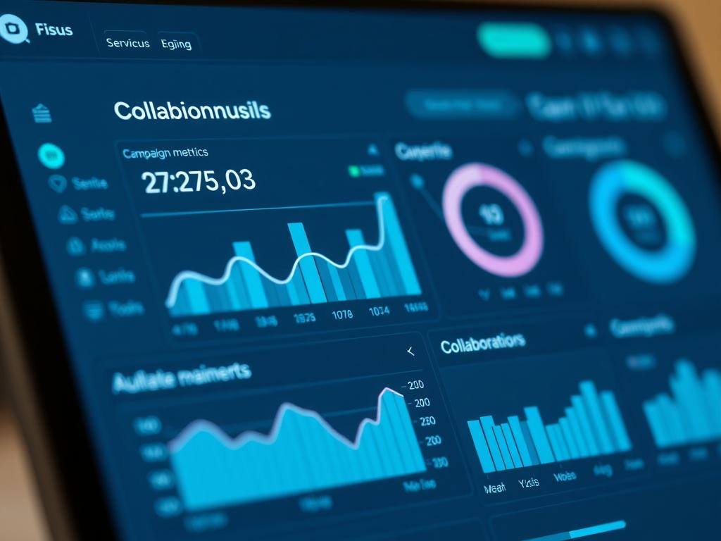 A close up shot of a modern dashboard interface showing