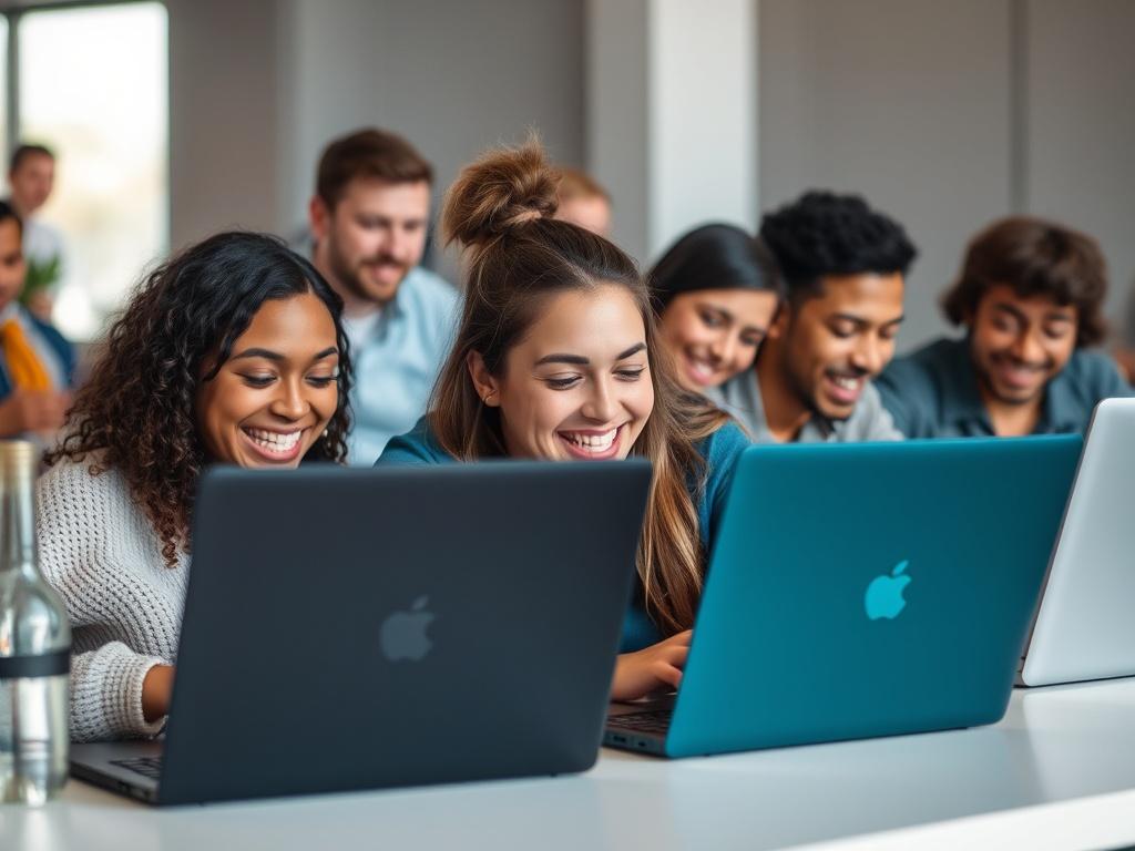 A close up shot of a diverse group of people