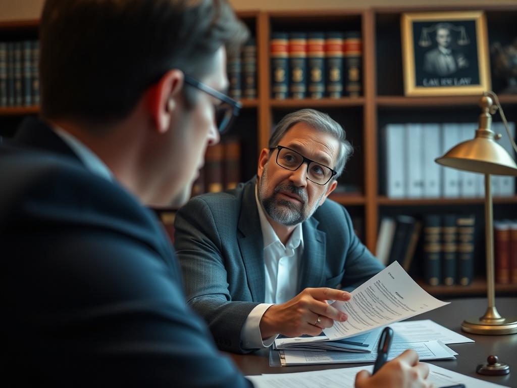 A close up shot of a lawyer discussing a case