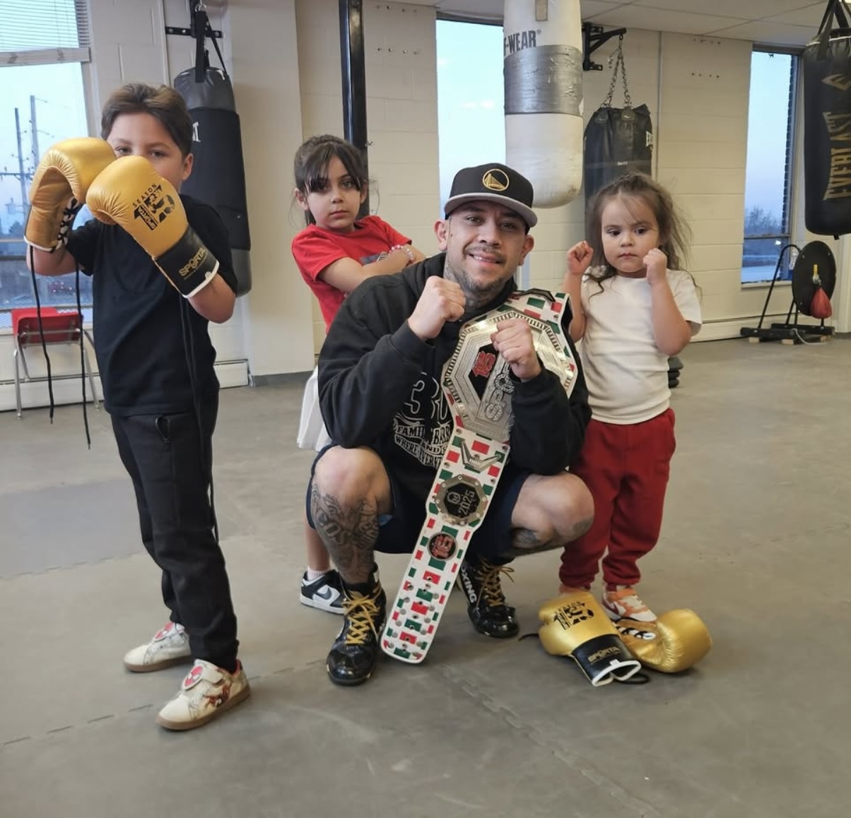 Families training together at Prettybutbadd Boxing