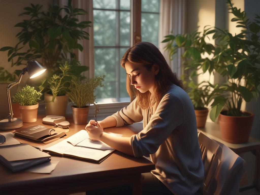 A close up of a person sitting at a cozy