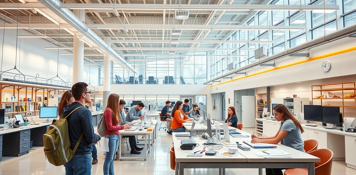 Modern workforce innovation campus with technology labs