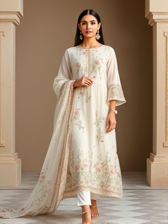 Nazneen Floral Chiffon 3-Piece