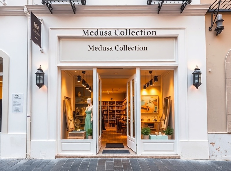 Medusa Collection storefront entrance in Corfu