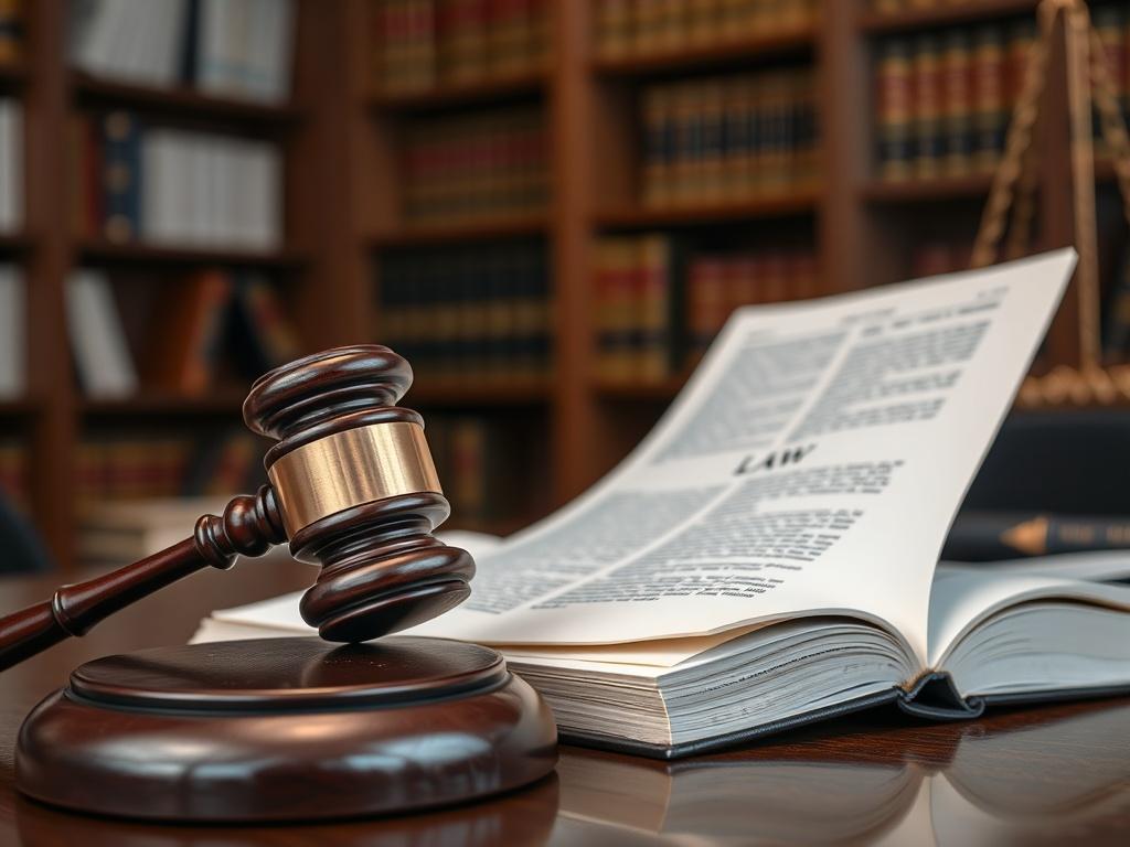 A close up shot of a law book open on