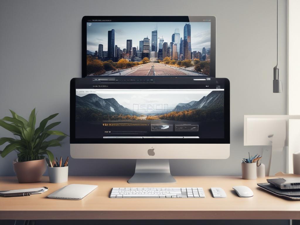 A close up shot of a modern tech startup office,