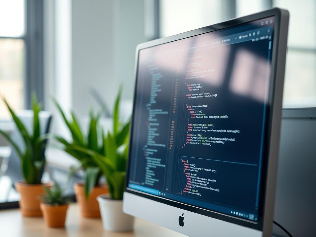 A hyper realistic close up of a cloud software development