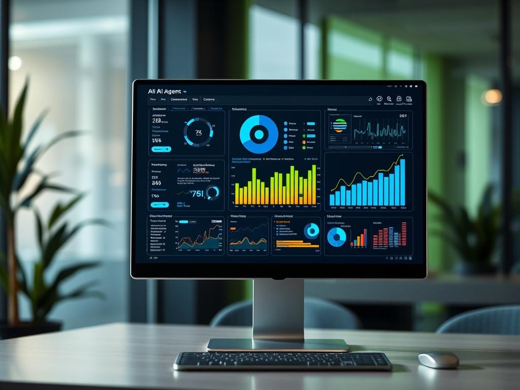 A hyper realistic close up image of an AI agent