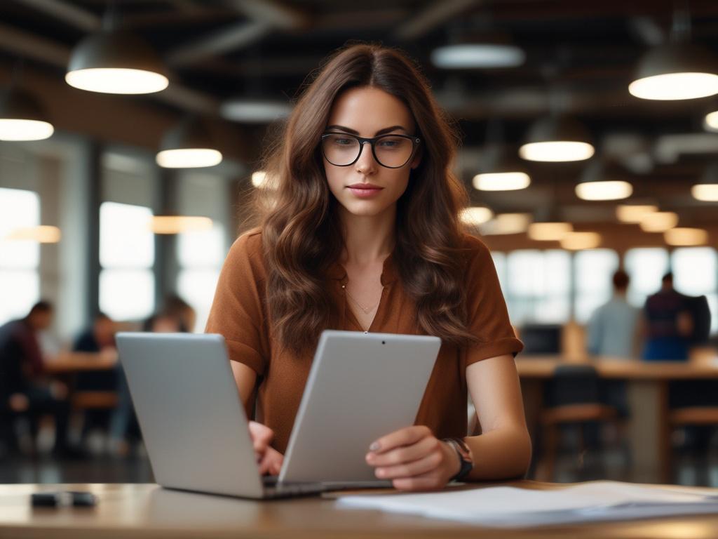 A media strategist analyzing data and trends on a laptop