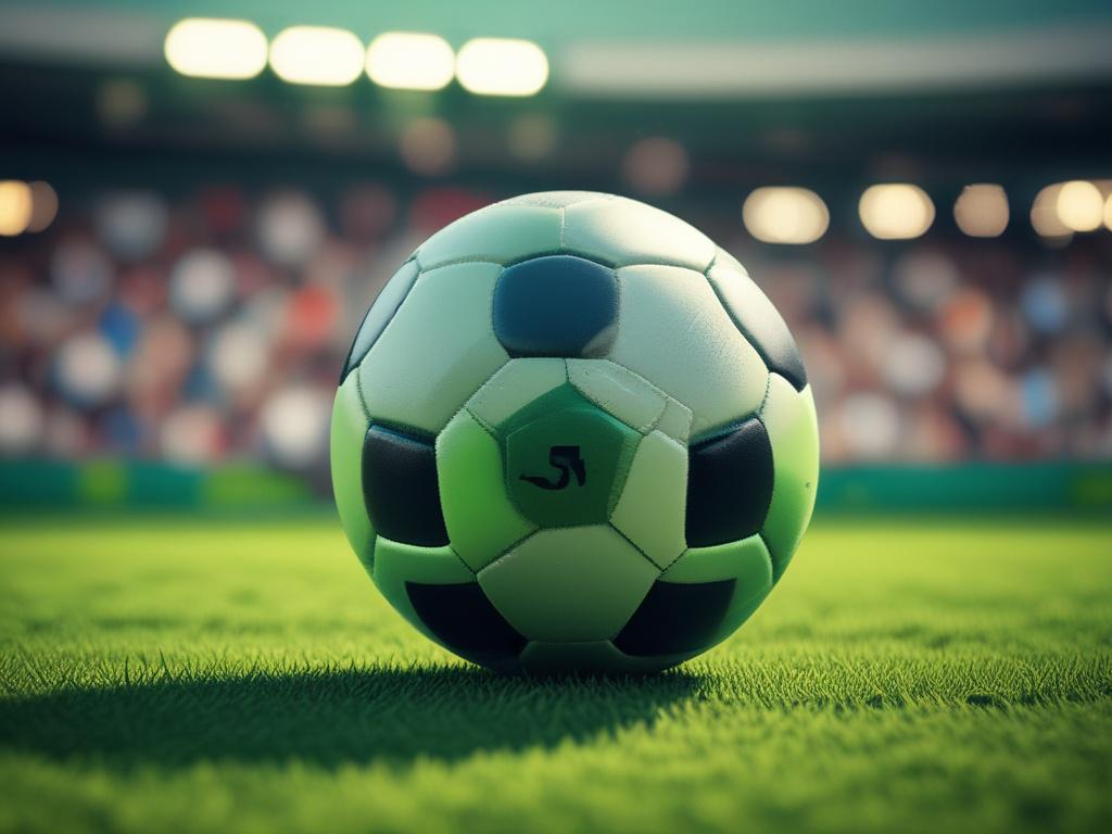 A close up shot of a soccer ball resting on