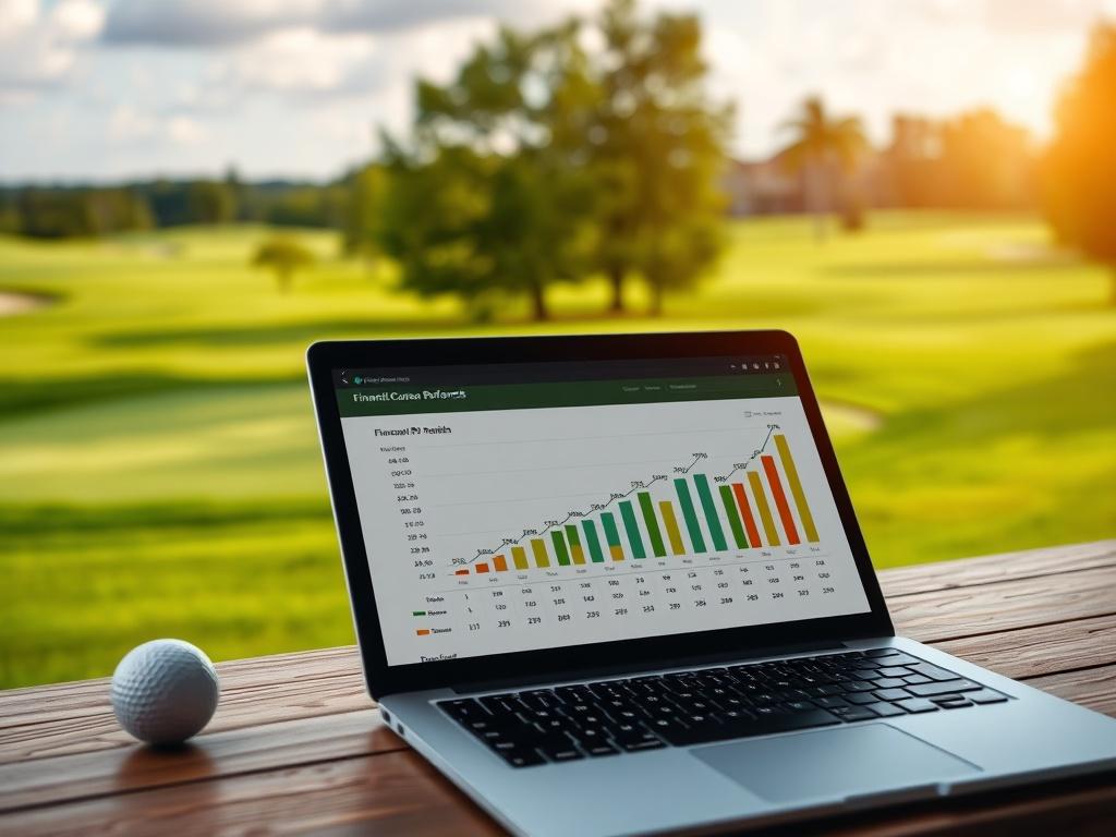 A close up shot of a golf course's financial performance