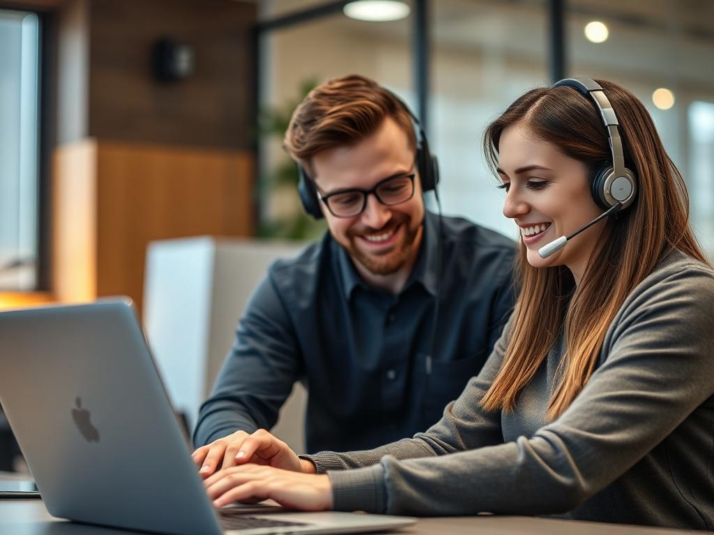 A high resolution close up shot of a technician assisting