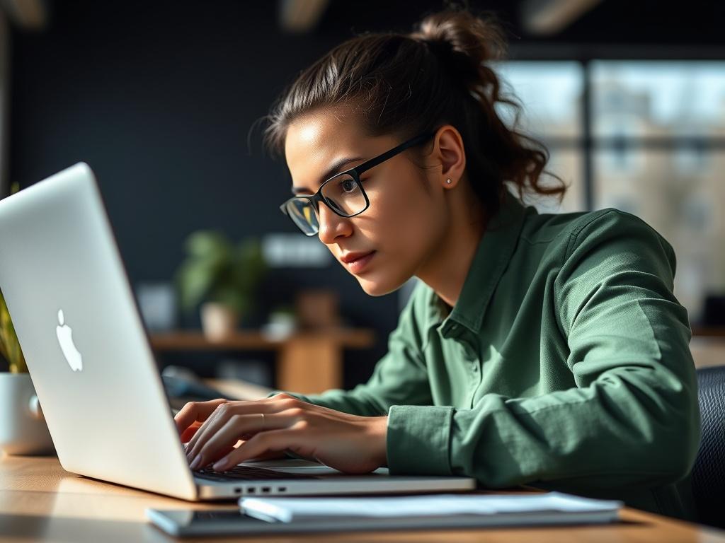 A high resolution close up of a person typing on