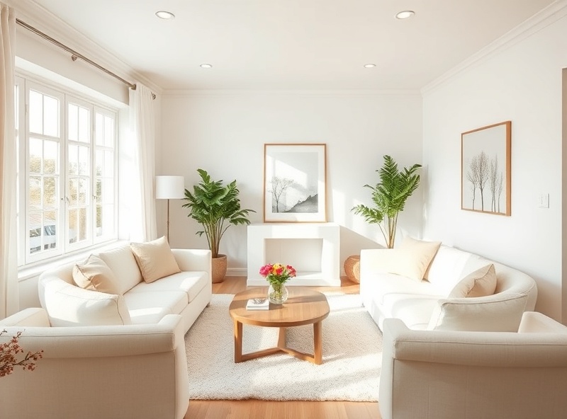 Clean and organized living room