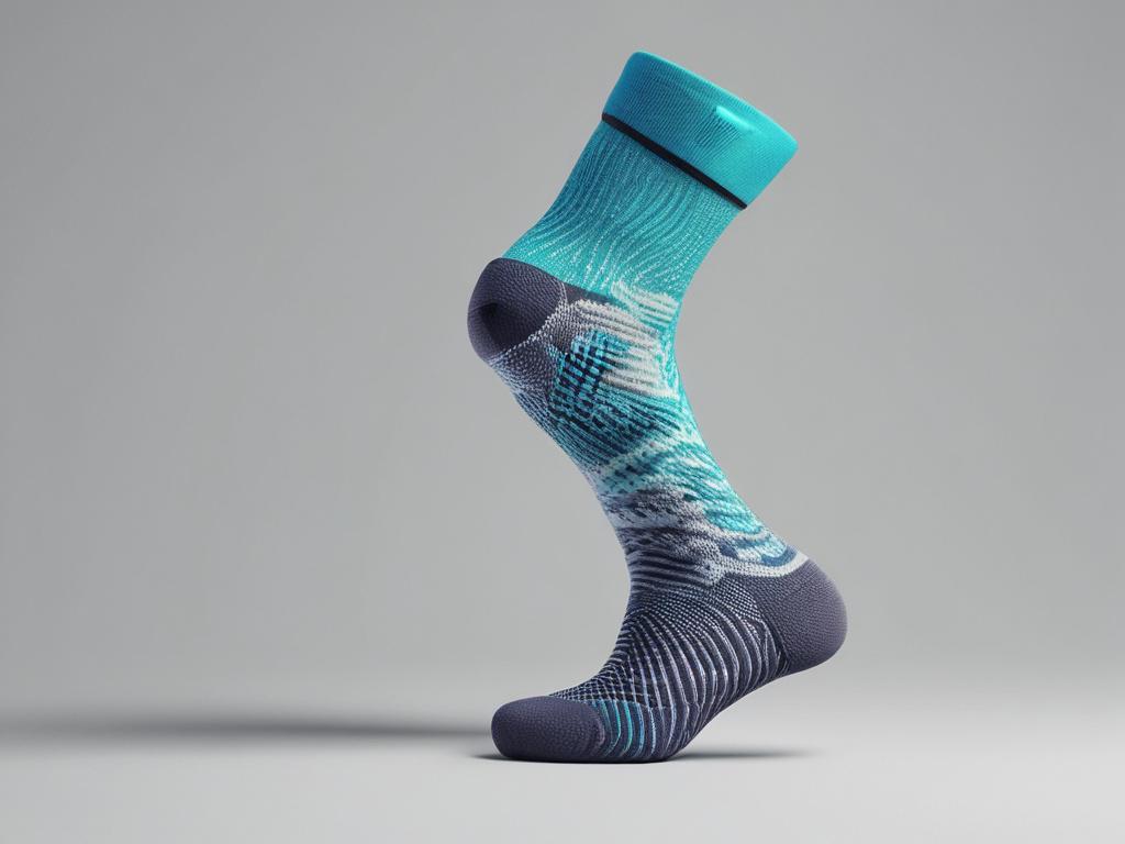 A high resolution image of the cooling sock prototype displayed