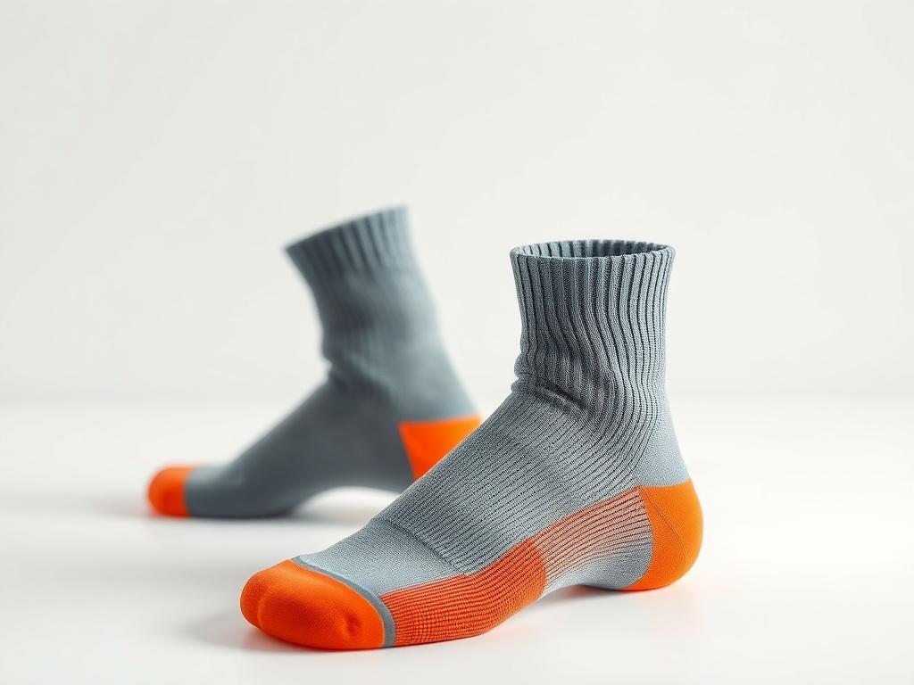 A pair of Cooling Socks displayed on a clean, white surface. One sock is slightly pulled down to show the internal cooling technology, with a subtle focus on the fabric texture and design.