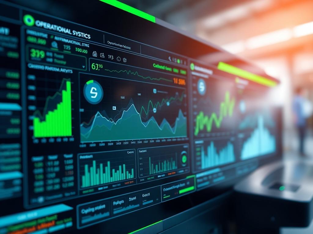 A close up shot of a futuristic autonomous system interface