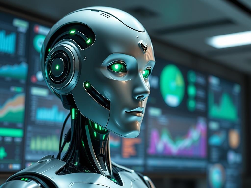 **Image Prompt for AI Image Generation:**

Create a realistic high-resolution close-up image featuring a futuristic AI security assistant. The subject should be a sleek, humanoid AI robot with intricate design elements that highlight advanced technology—such as glowing accents and a smooth, metallic surface. The robot's expression should convey intelligence and attentiveness, symbolizing its role in security operations. 

Place the robot against a blurred background that suggests a high-tech control center,