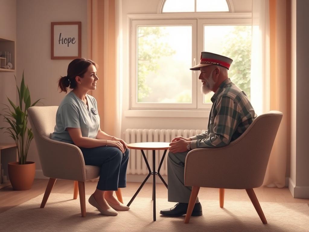 A warm, inviting room with a comfortable chair and a