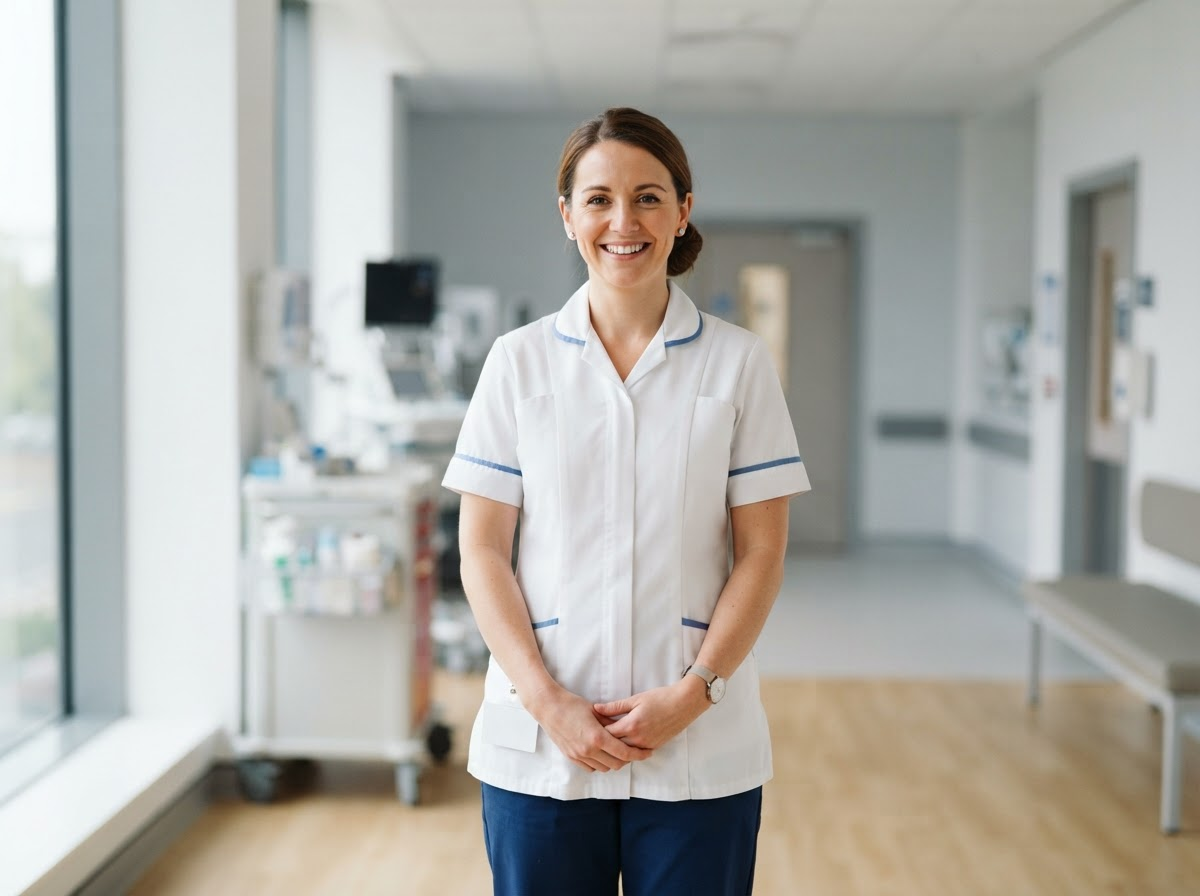 Professional female nurse in nursing uniform