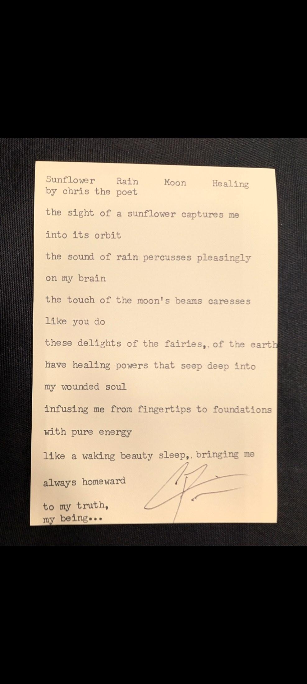Additional archive image for Sunflower Rain Moon Healing by Chris the Poet