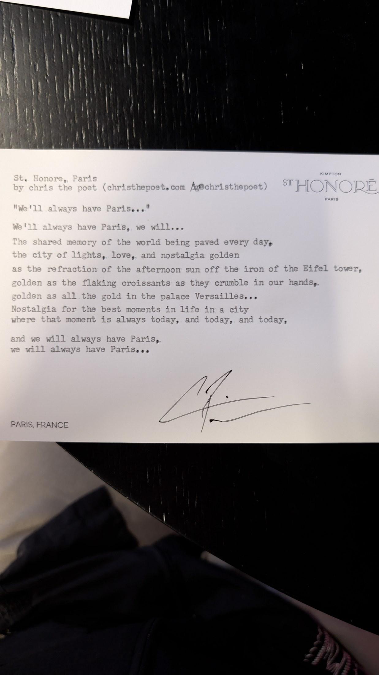 Additional archive image for St. Honore, Paris by Chris the Poet