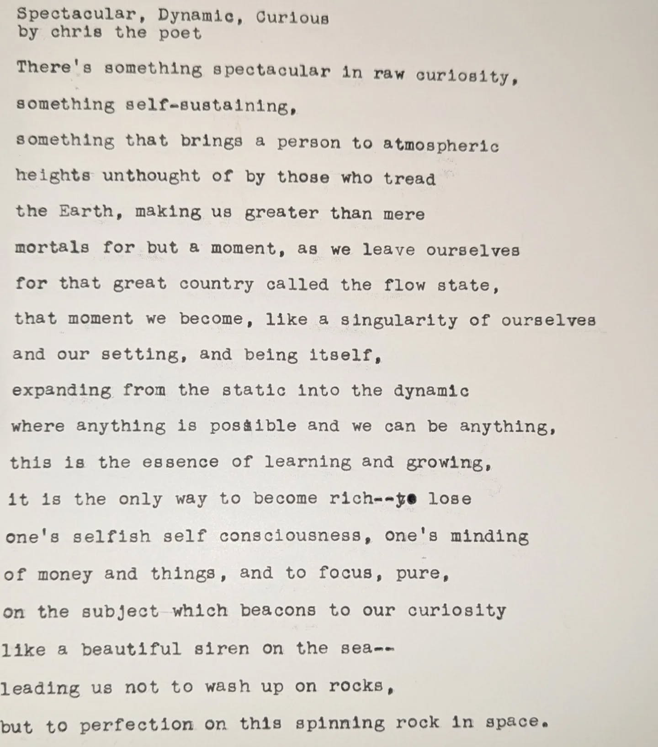 Additional archive image for Spectacular, Dynamic, Curious by Chris the Poet