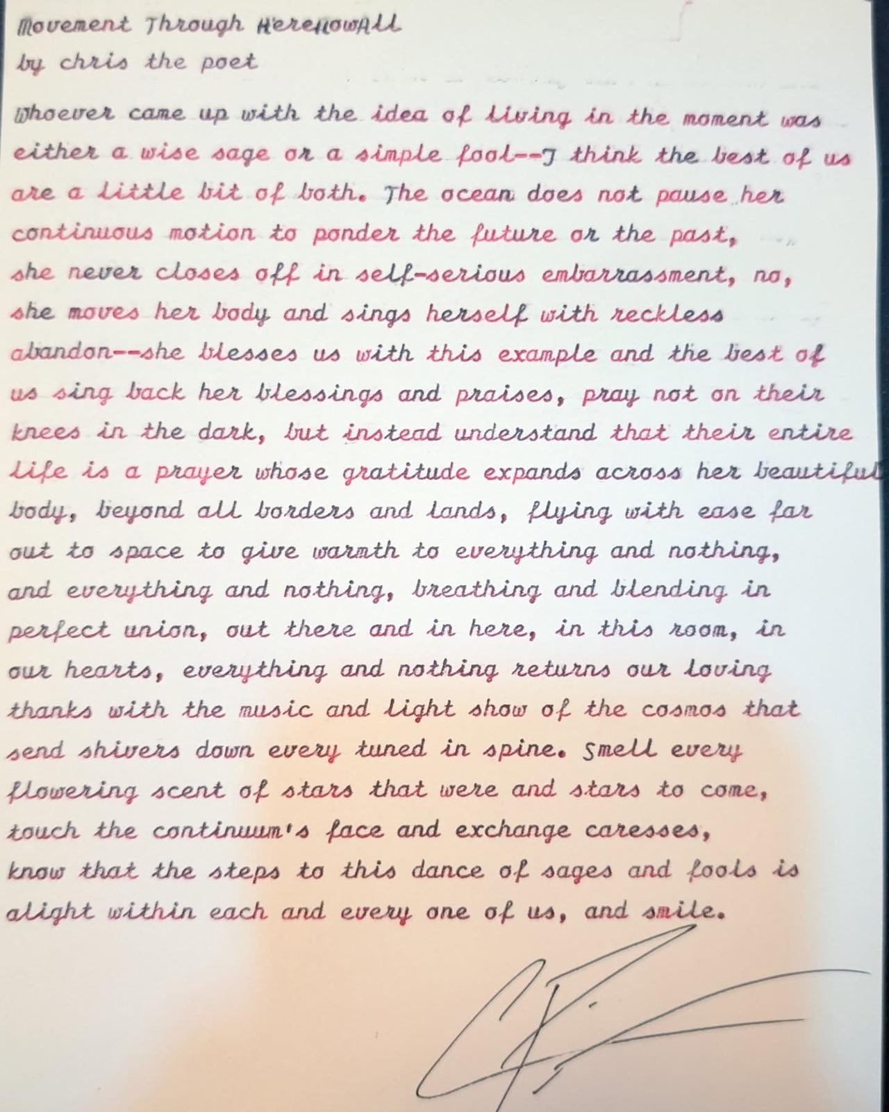 Additional archive image for Present Though ephemeral by Chris the Poet
