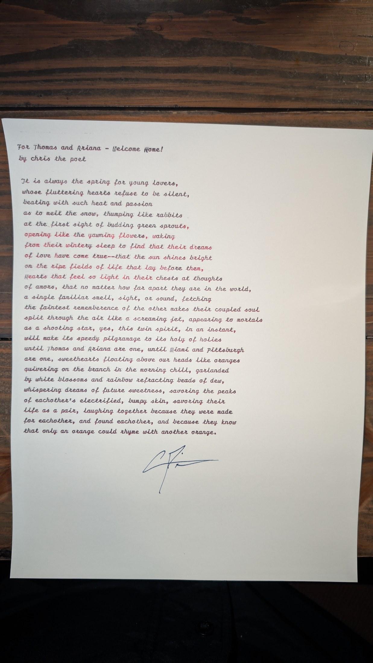 Original typewritten poem The Thorns and Thistles - welcome poem! by Chris the Poet