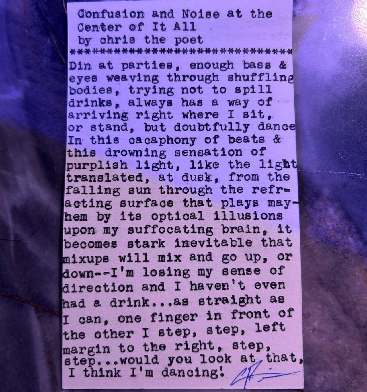 Additional archive image for Confusion and Noise at the Center of It All by Chris the Poet