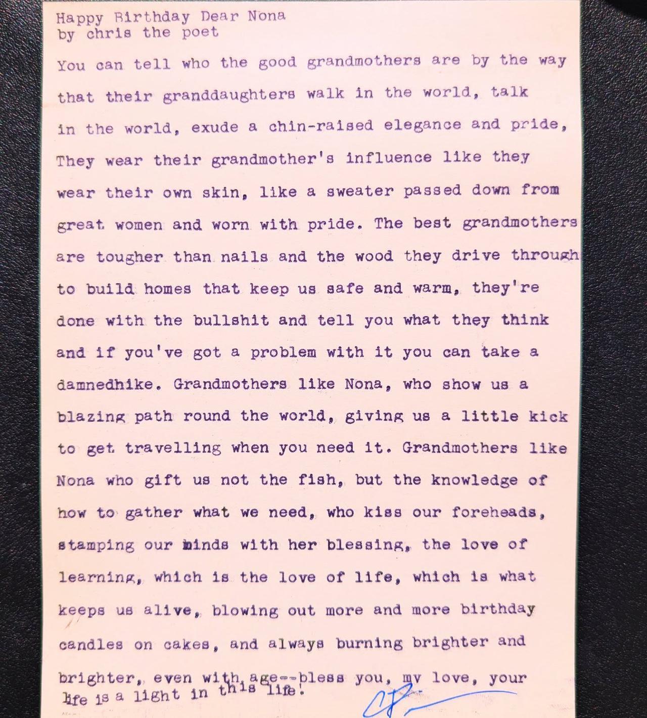 Additional archive image for Happy Birthday Dear Nona by Chris the Poet