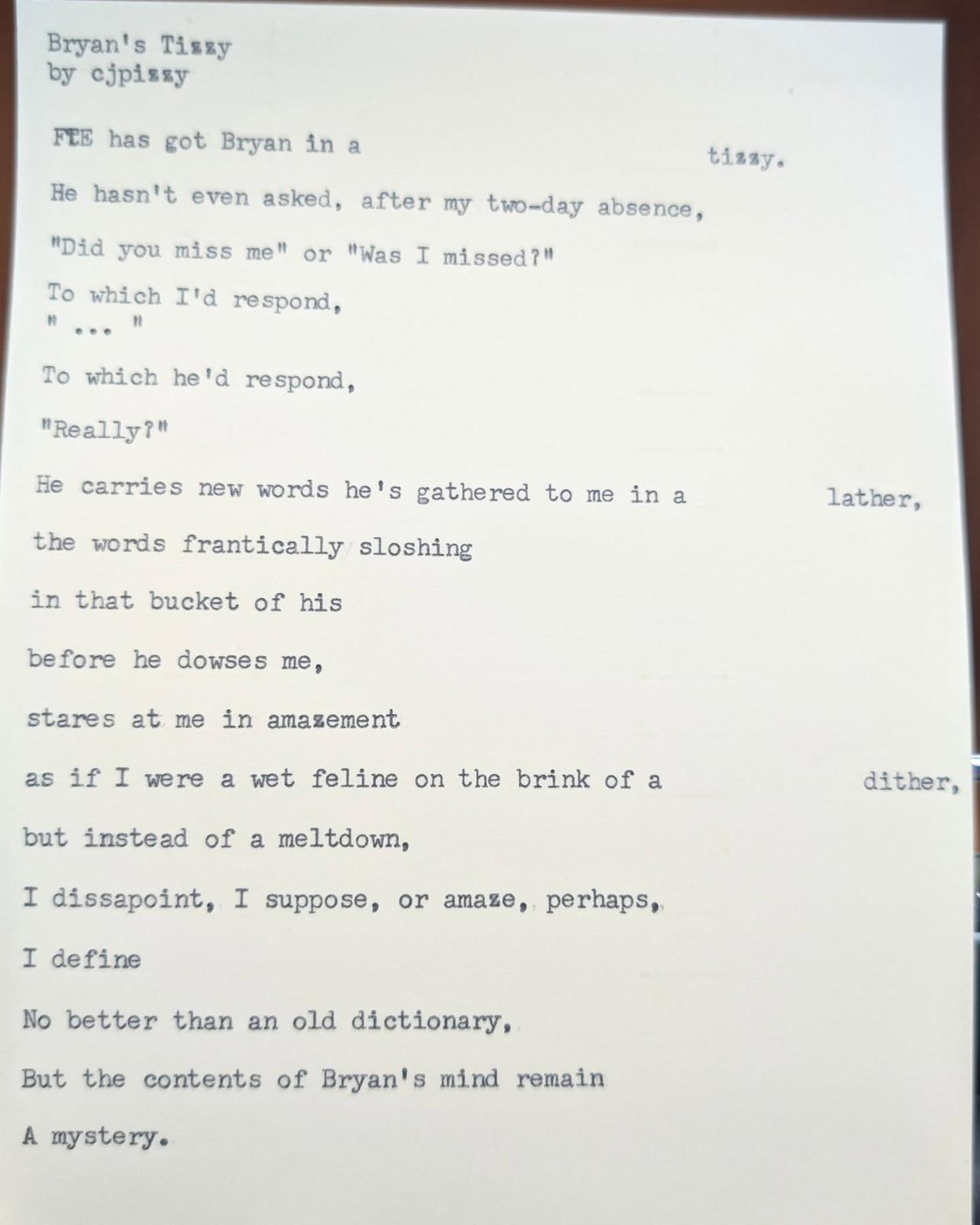 Additional archive image for Bryan's Time by Chris the Poet