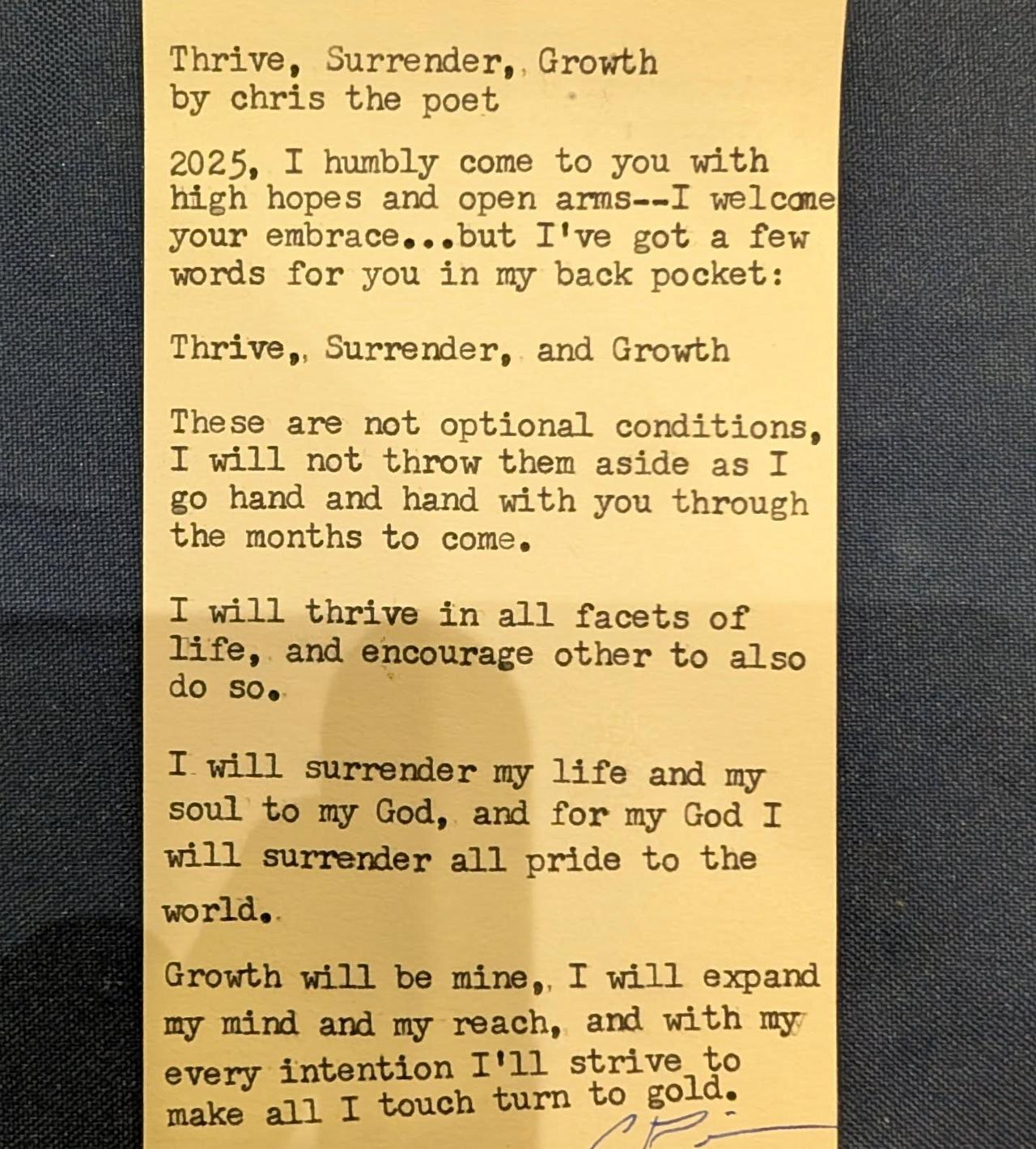 Additional archive image for Thrive, Surrender, Growth by Chris the Poet