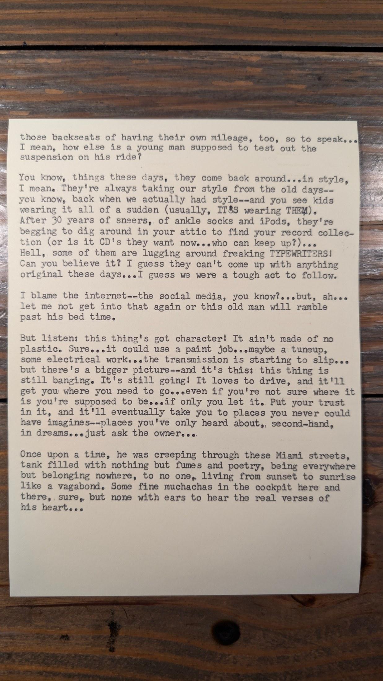 Additional archive image for A Classic, Man For Oscar Fuentes aka The Biscayne Poet by Chris the Poet